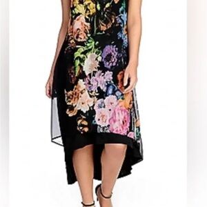 NWOT Marc Bouwer Multicolor Floral High Low Dress